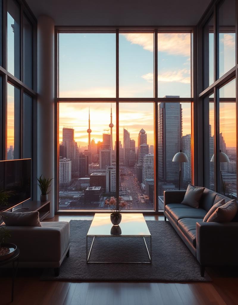 Toronto condo with skyline view